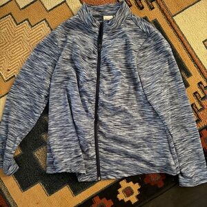 NWOT Chicos Zenergy Jacket Womens Blue Ruched Athleisure Casual Activewear